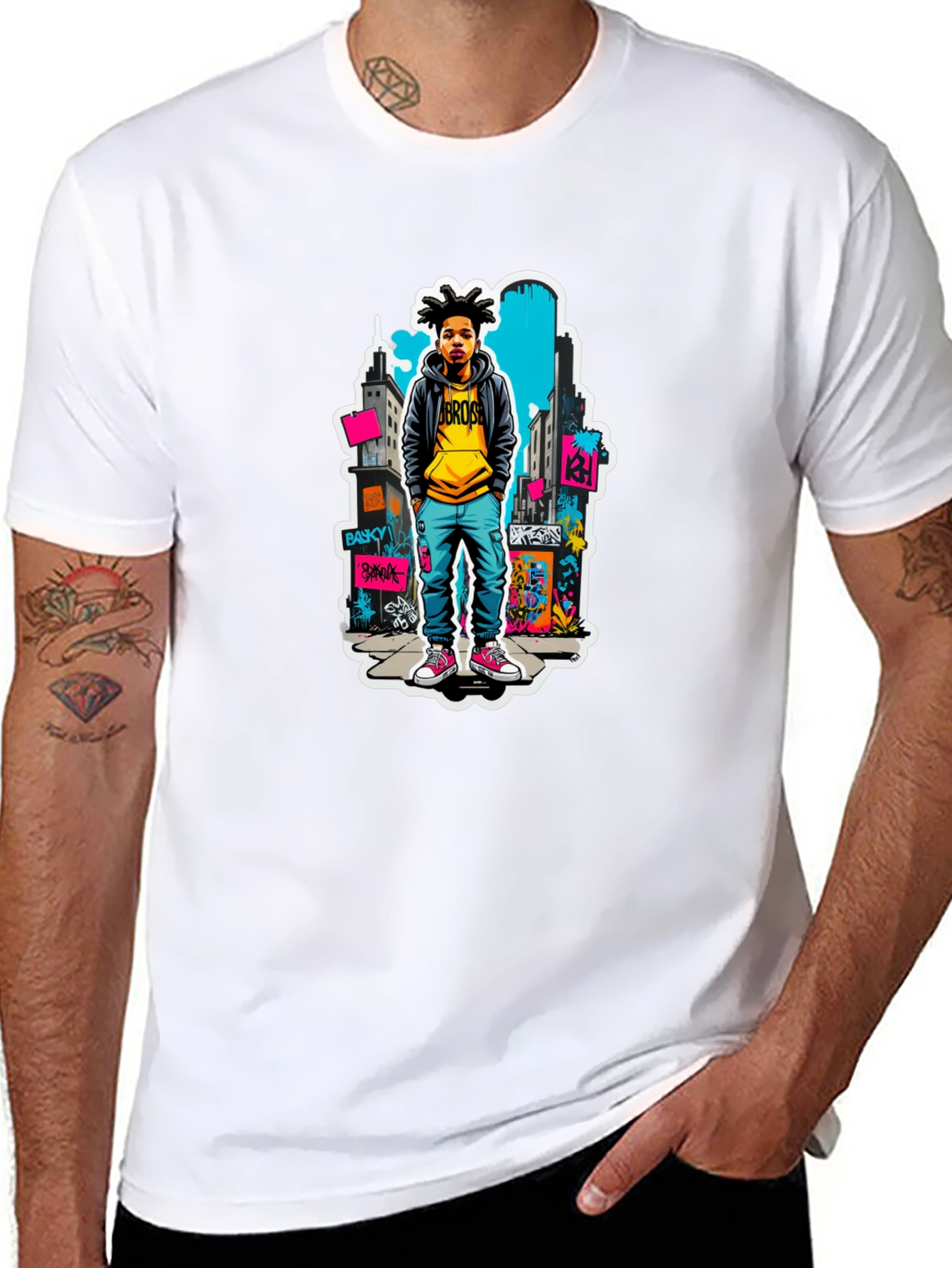 Urban Youth Graphic Tee - Black