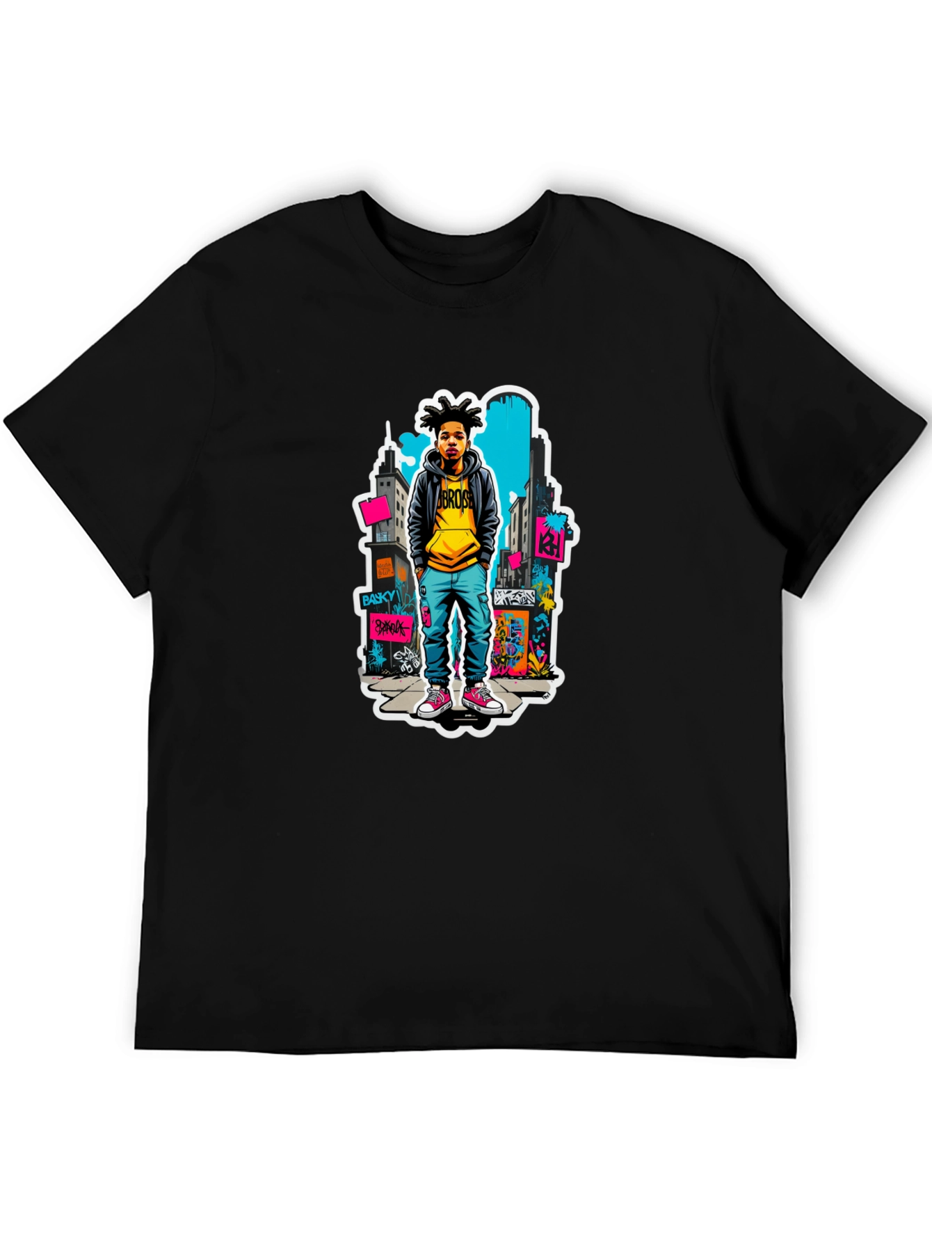 Urban Youth Graphic Tee - Black