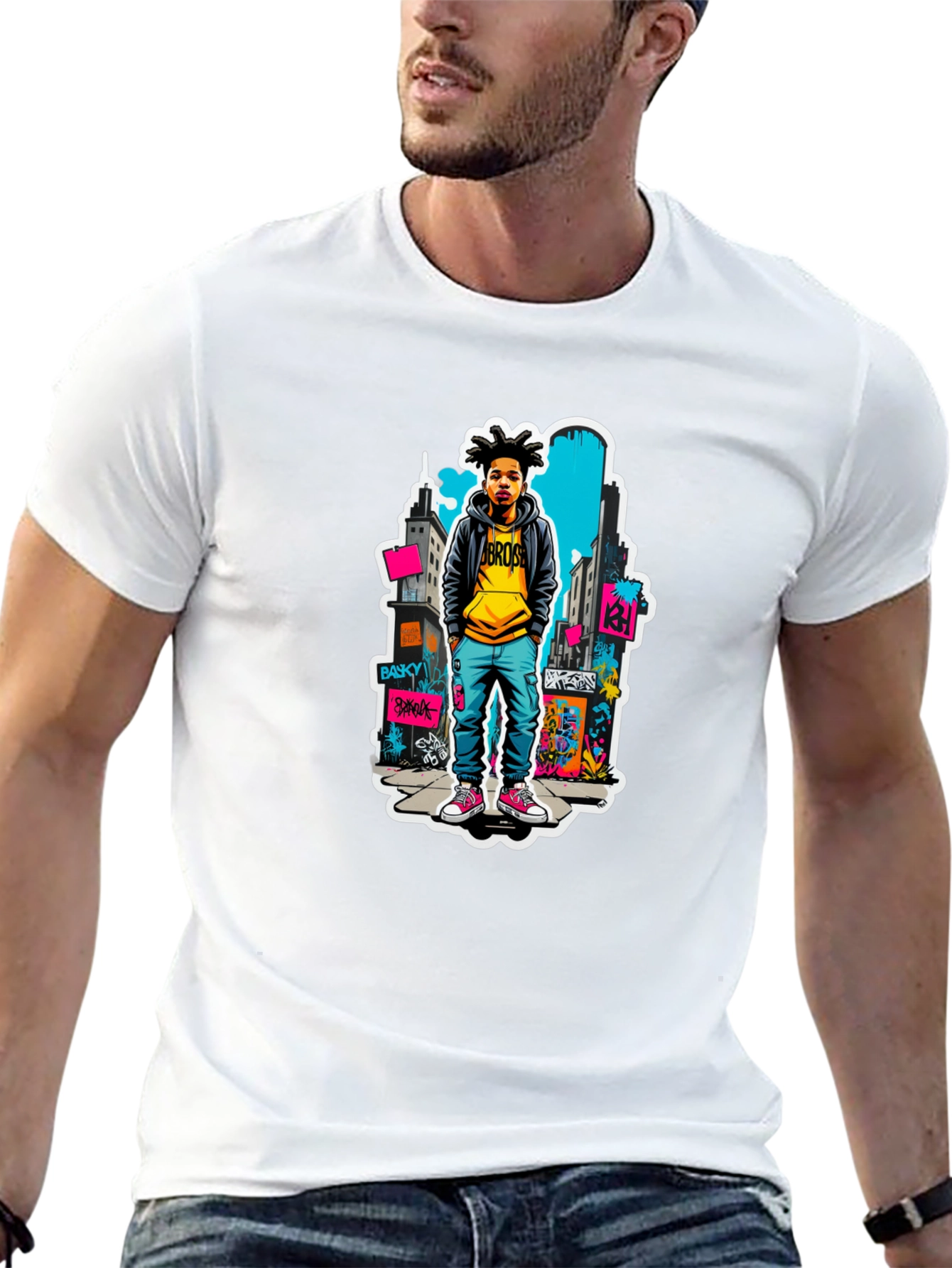 Urban Youth Graphic Tee - Black