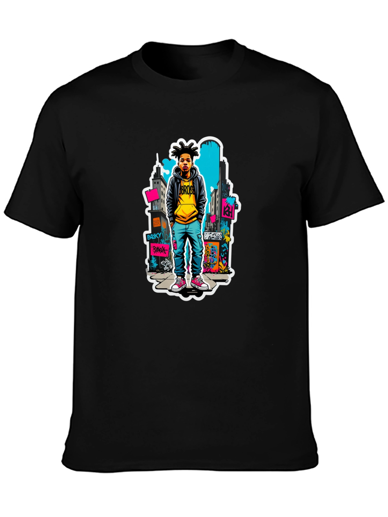 Urban Youth Graphic Tee - Black