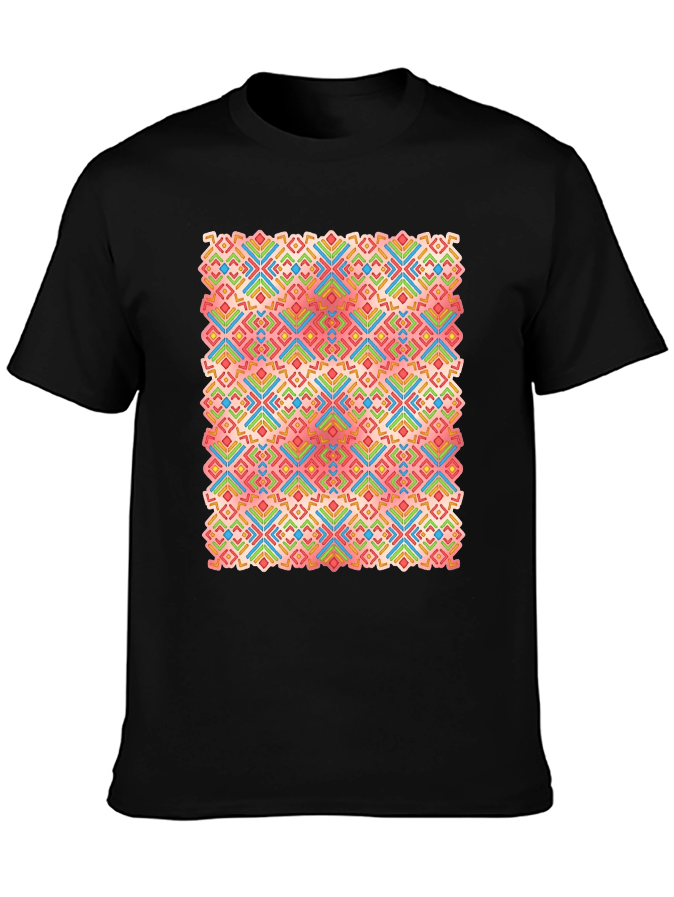 Geometric Pattern Black T-Shirt