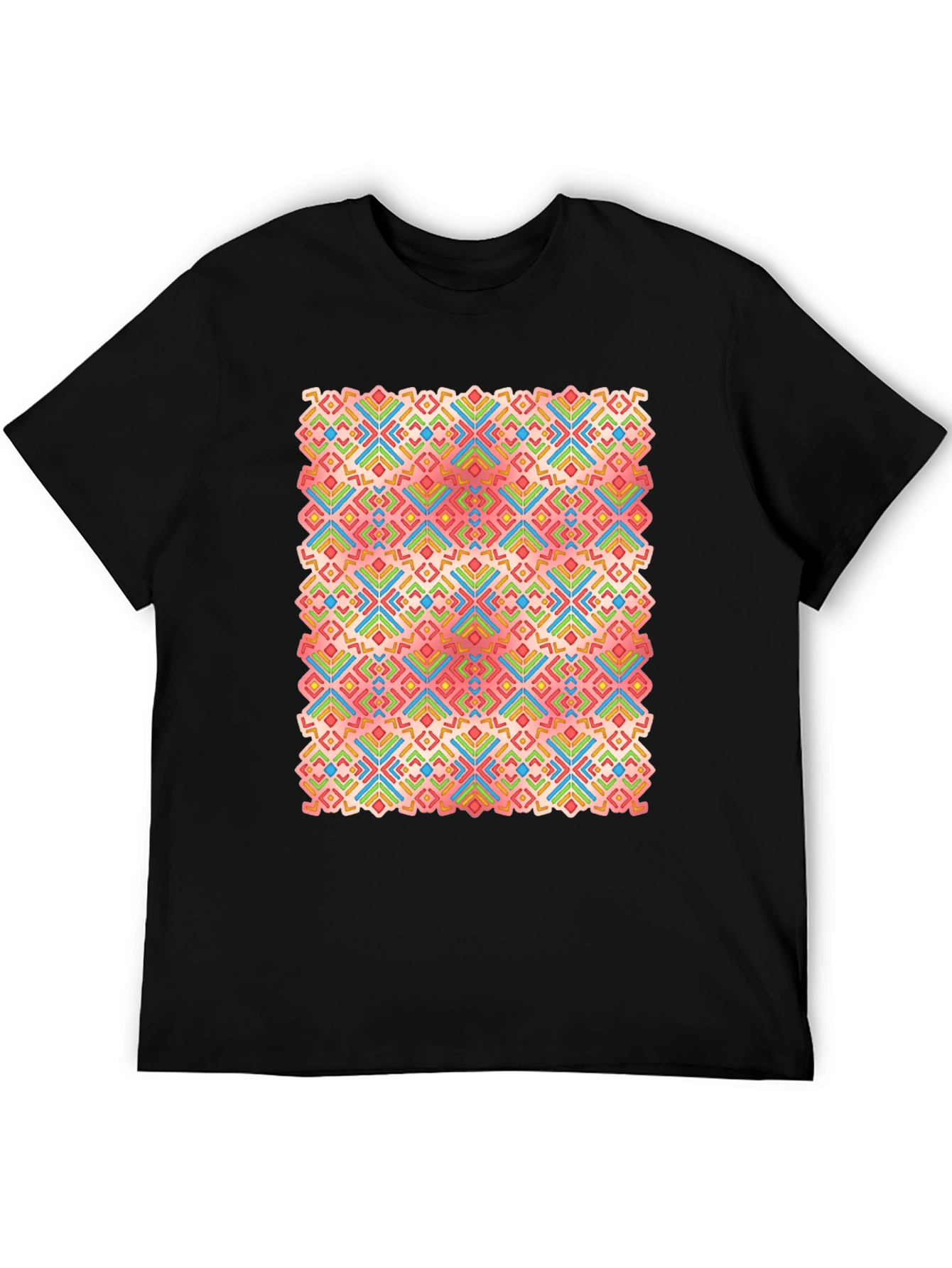 Geometric Pattern Black T-Shirt