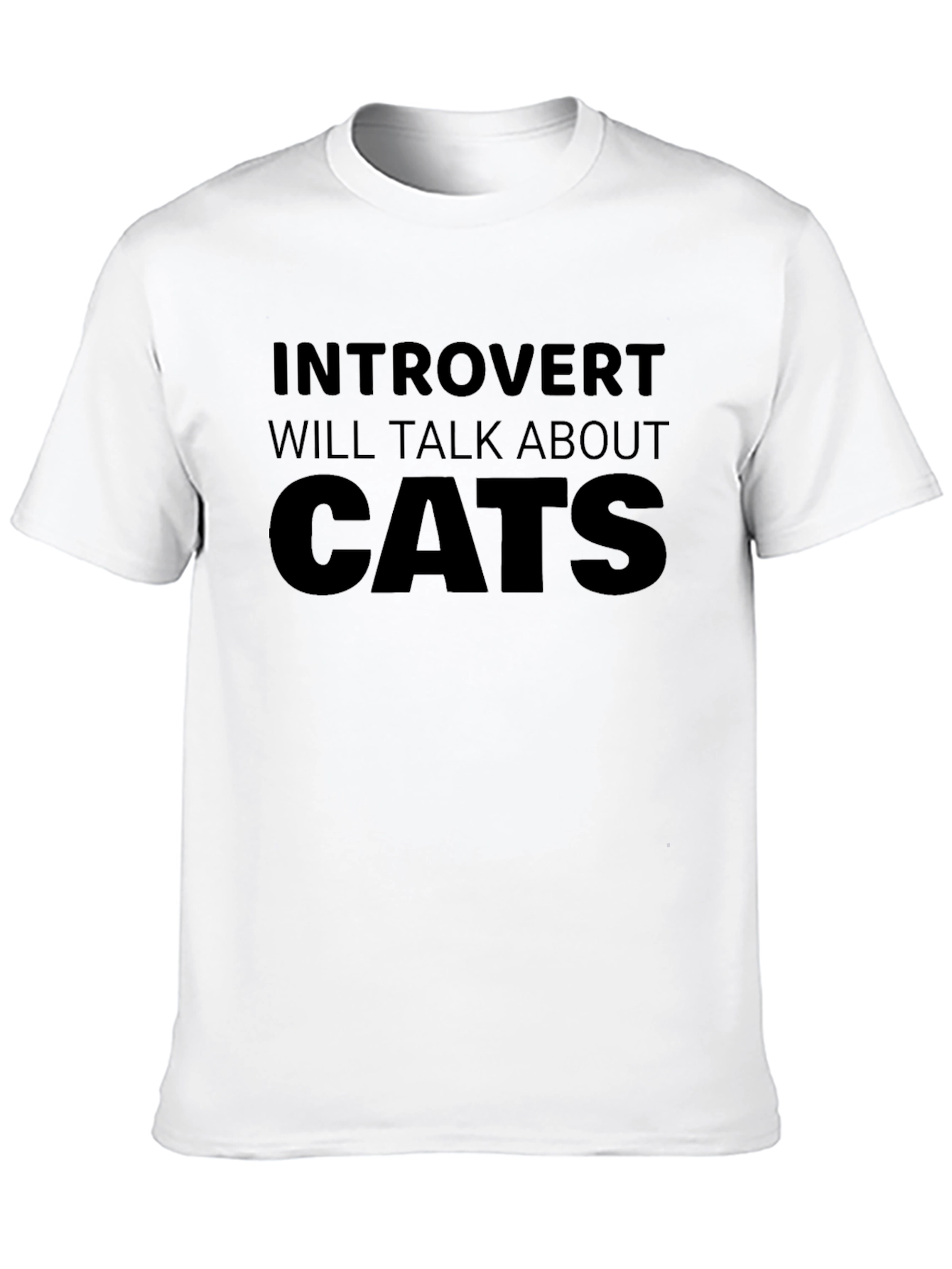 Introvert Cats Graphic Tee - Soft Cotton Casual Shirt