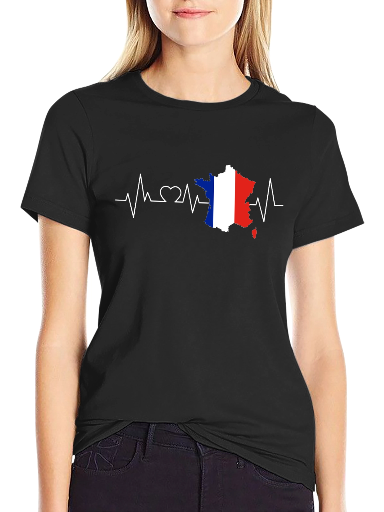 France Flag Heartbeat T-Shirt