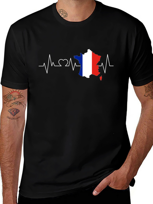 France Flag Heartbeat T-Shirt