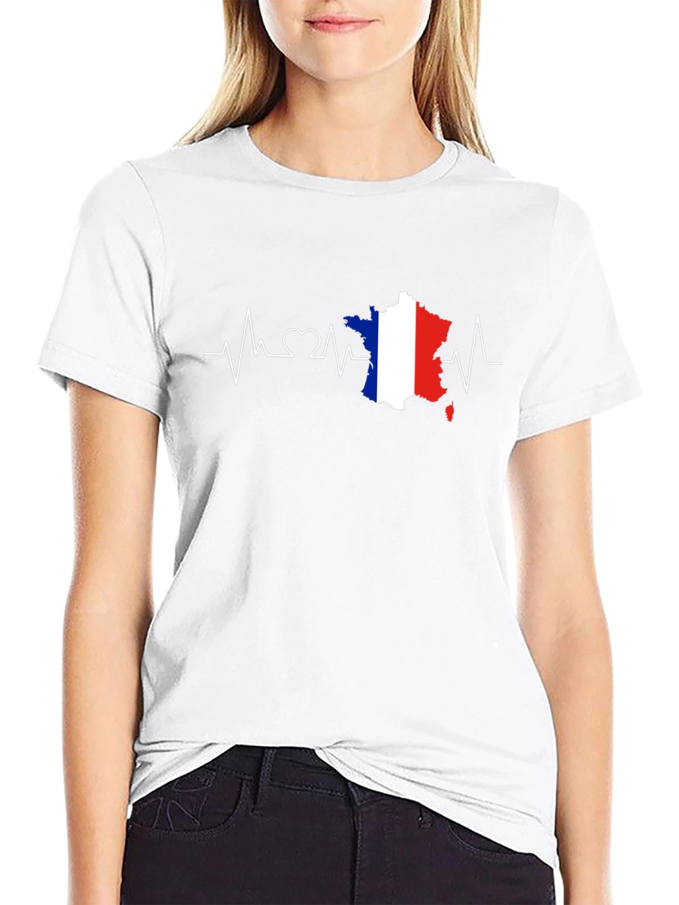 France Flag Heartbeat T-Shirt