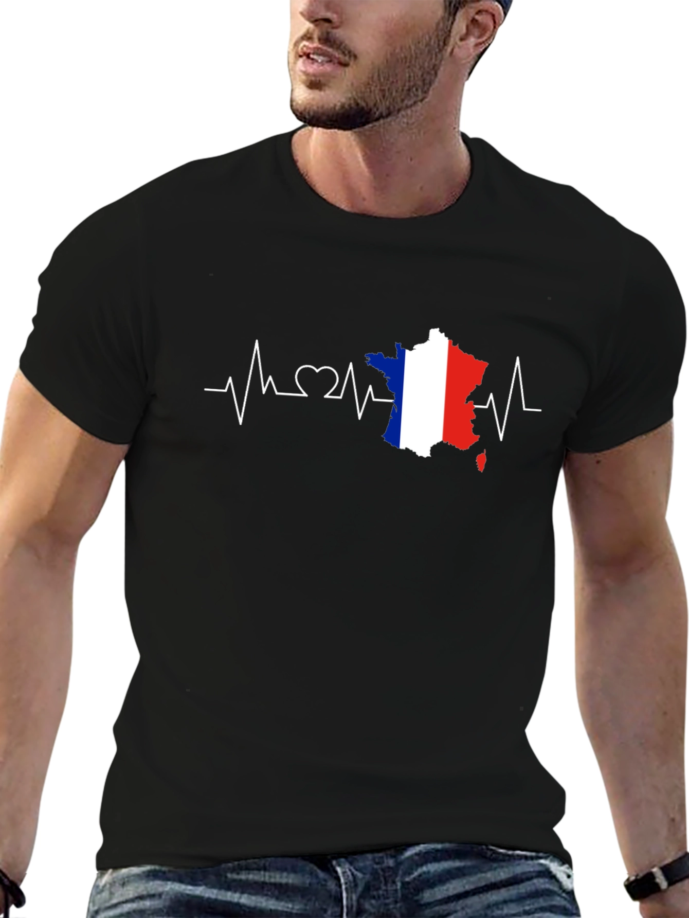 France Flag Heartbeat T-Shirt