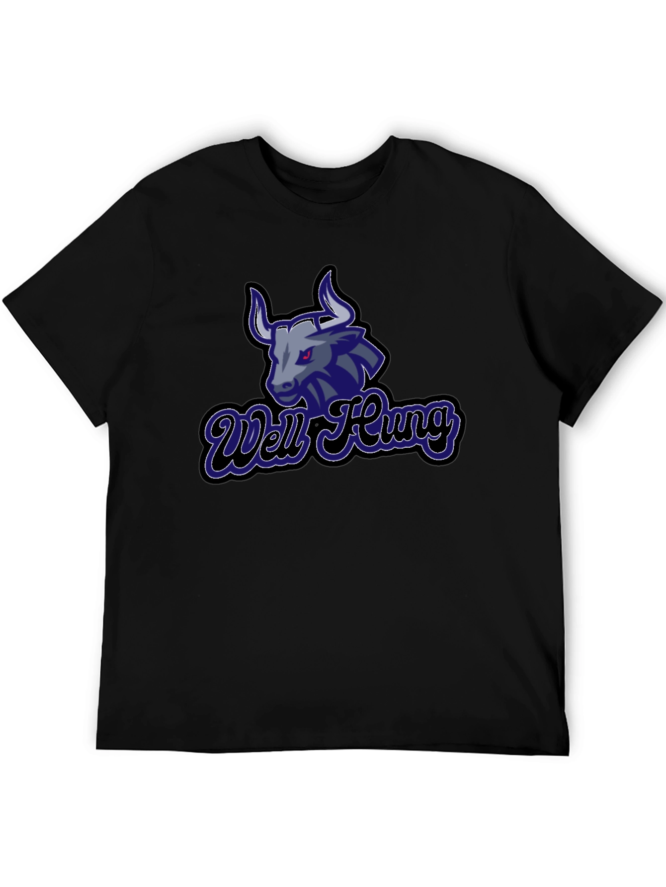 Well Hung Bull Graphic Tee - Black Cotton T-Shirt