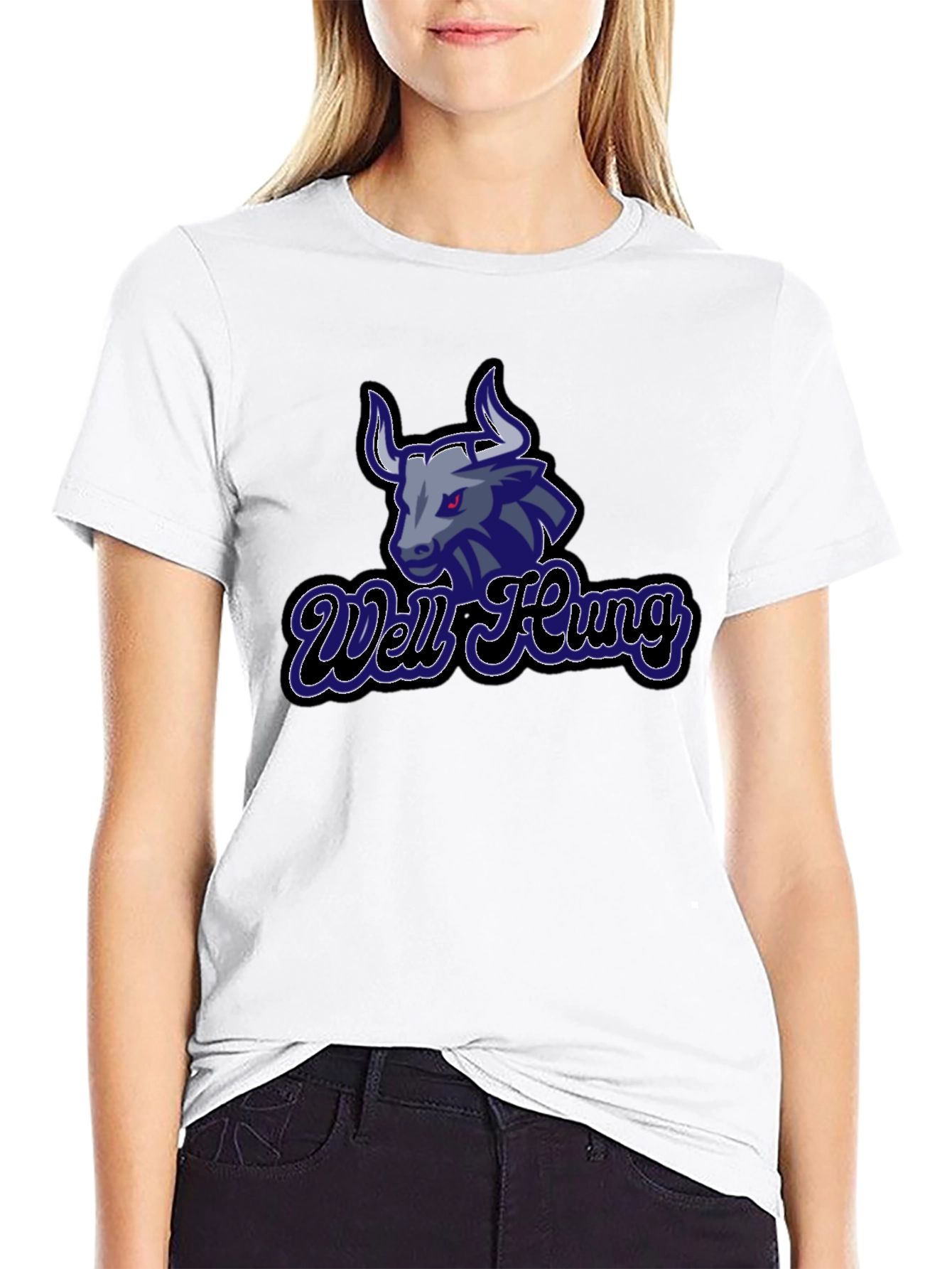 Well Hung Bull Graphic Tee - Black Cotton T-Shirt