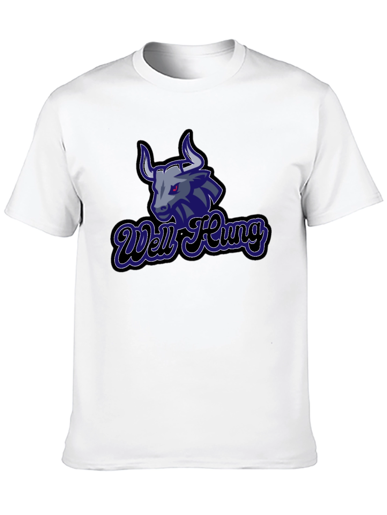 Well Hung Bull Graphic Tee - Black Cotton T-Shirt