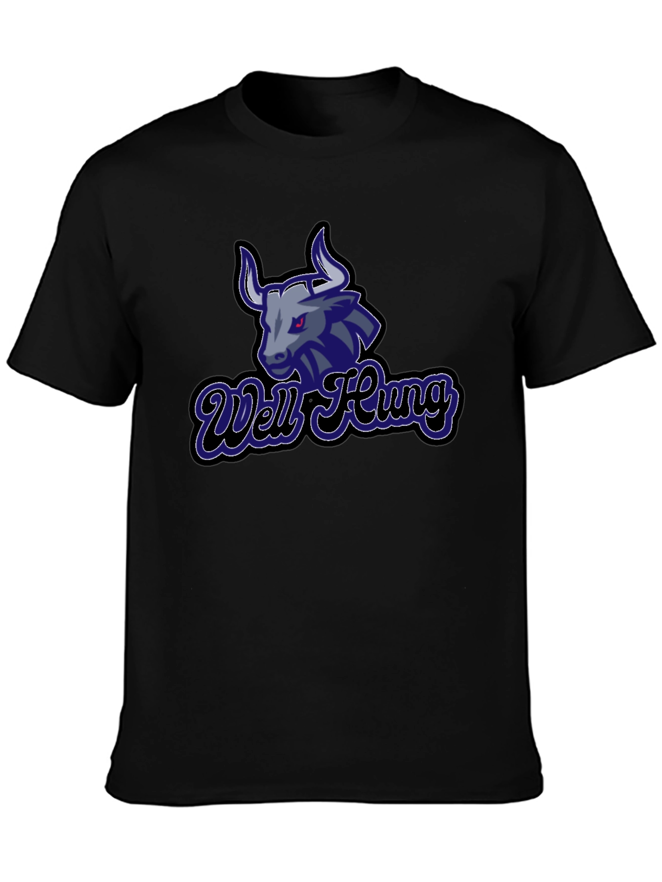 Well Hung Bull Graphic Tee - Black Cotton T-Shirt