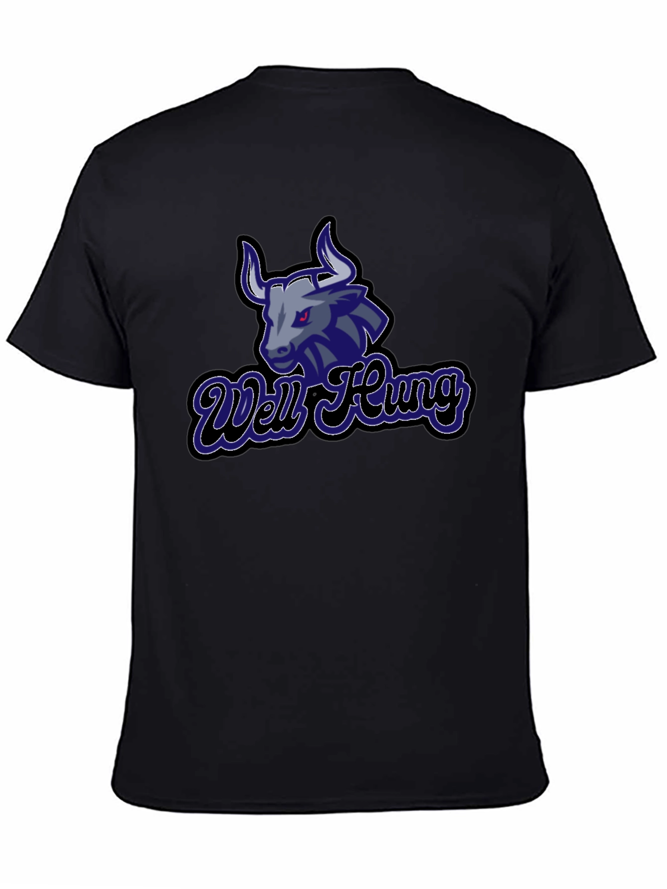 Well Hung Bull Graphic Tee - Black Cotton T-Shirt