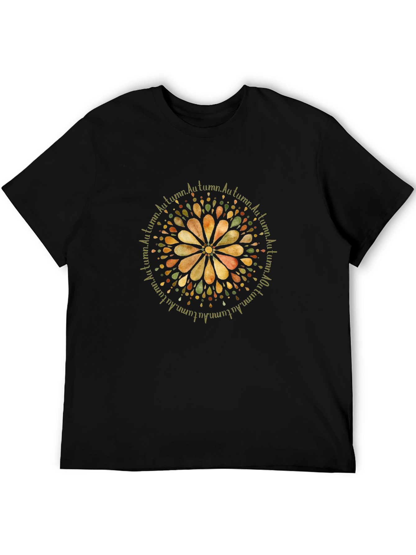 Autumn Mandala Graphic Tee - Black