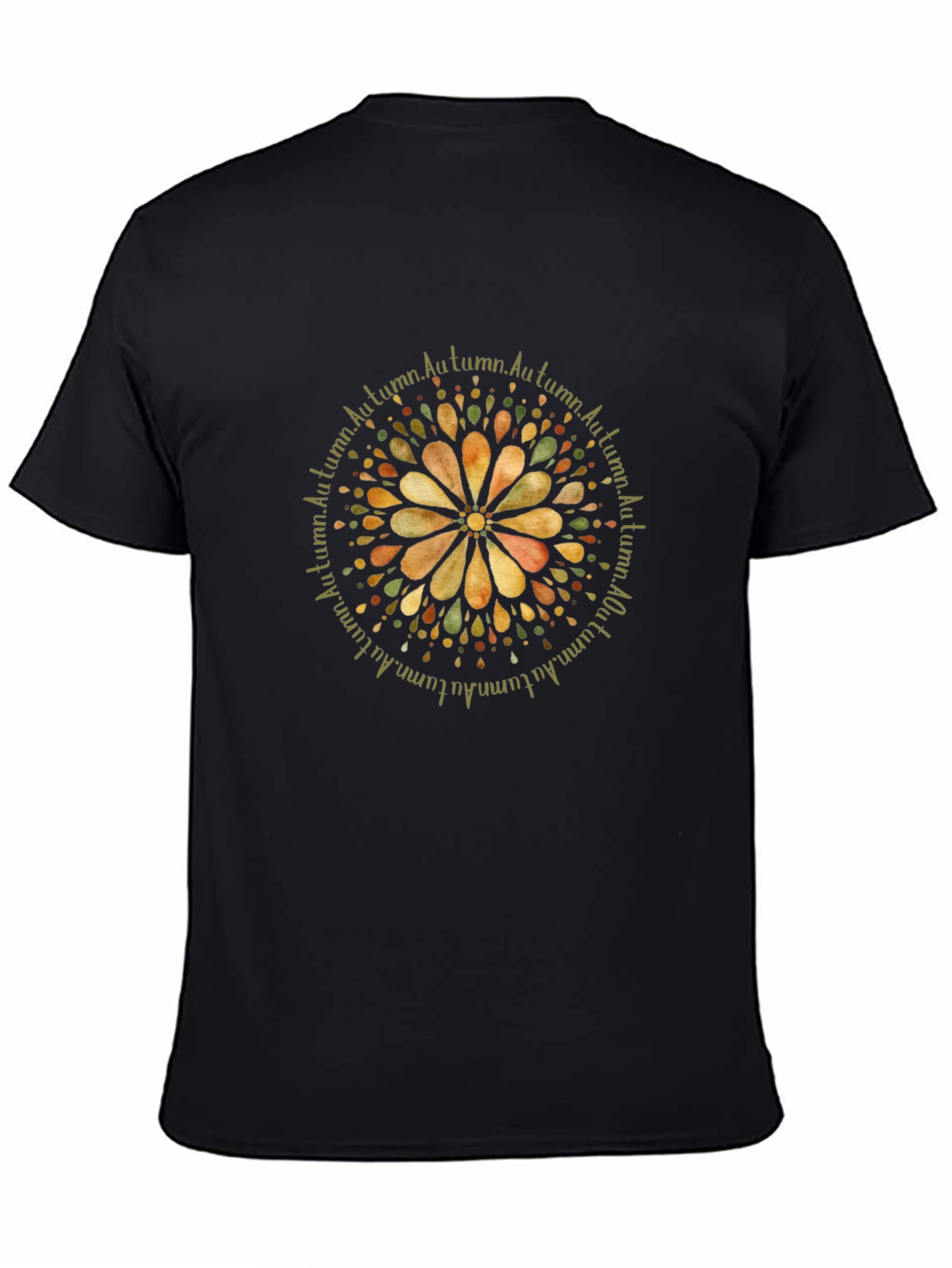 Autumn Mandala Graphic Tee - Black