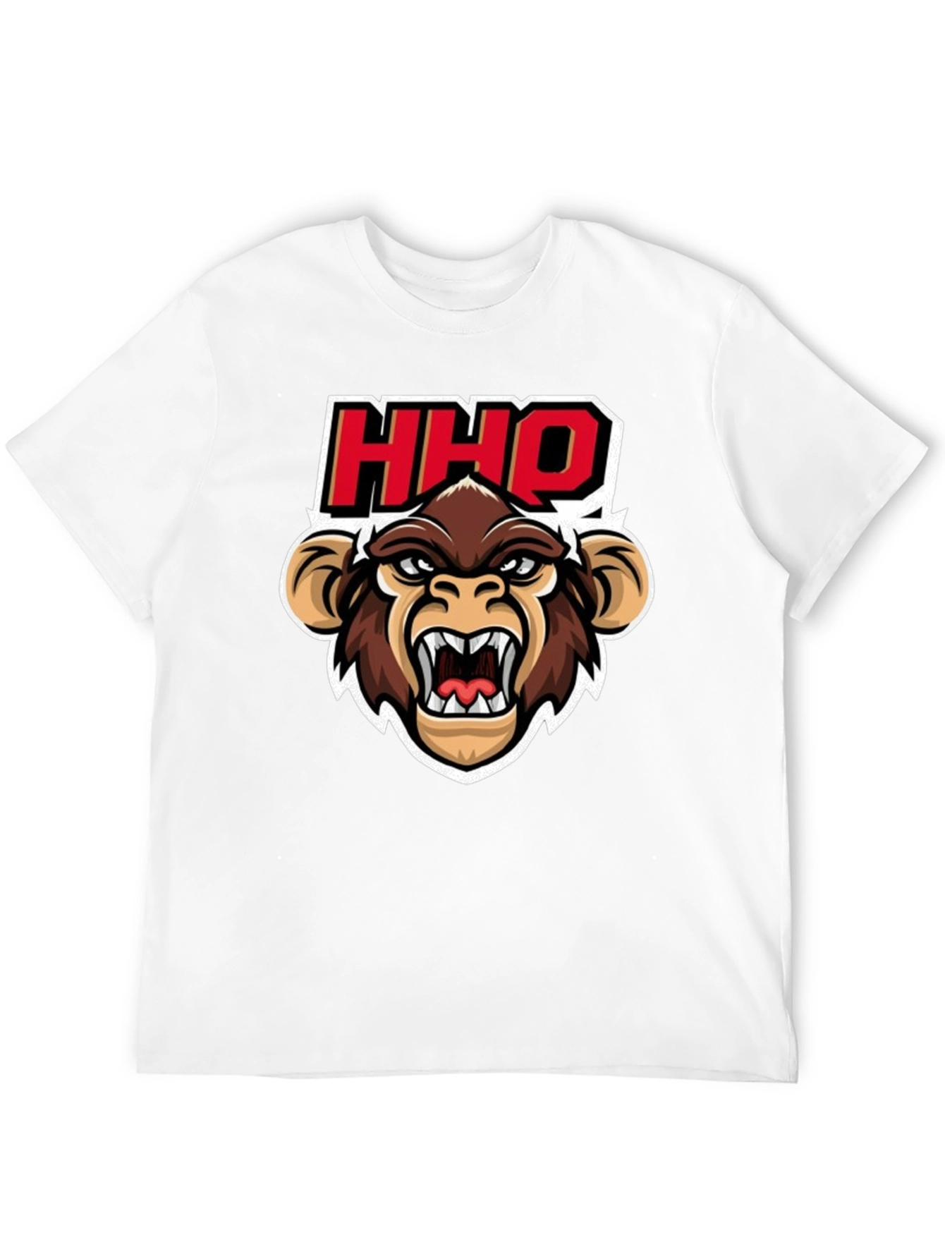 HHOQ Angry Monkey Graphic T-Shirt - Mens Black Tee