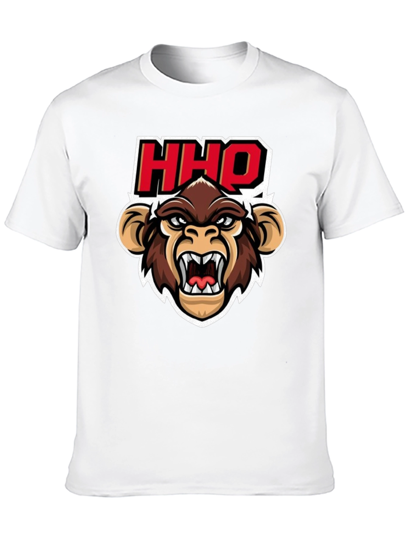 HHOQ Angry Monkey Graphic T-Shirt - Mens Black Tee