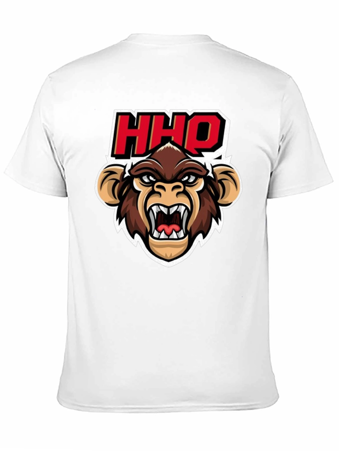 HHOQ Angry Monkey Graphic T-Shirt - Mens Black Tee