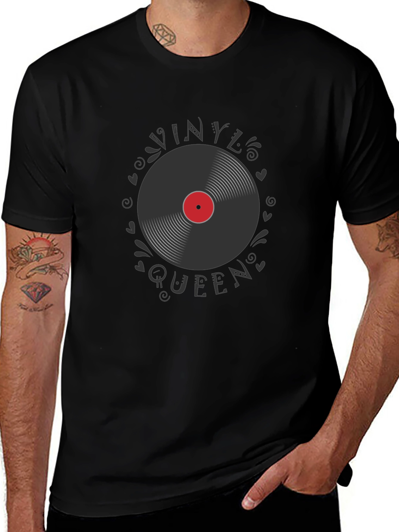 Vinyl Queen Graphic T-Shirt - Black