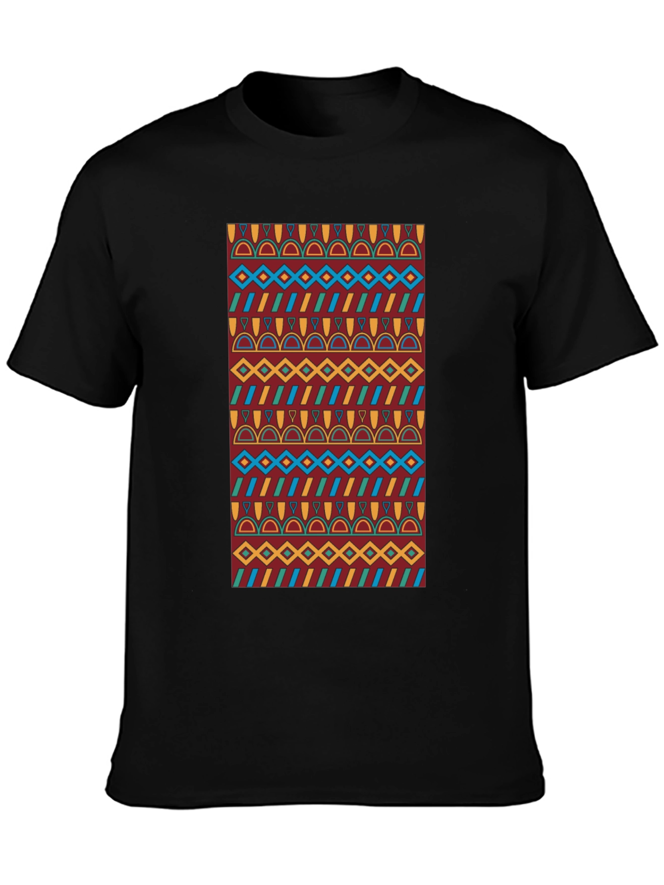 Patterned Graphic Print Tee - Casual Style