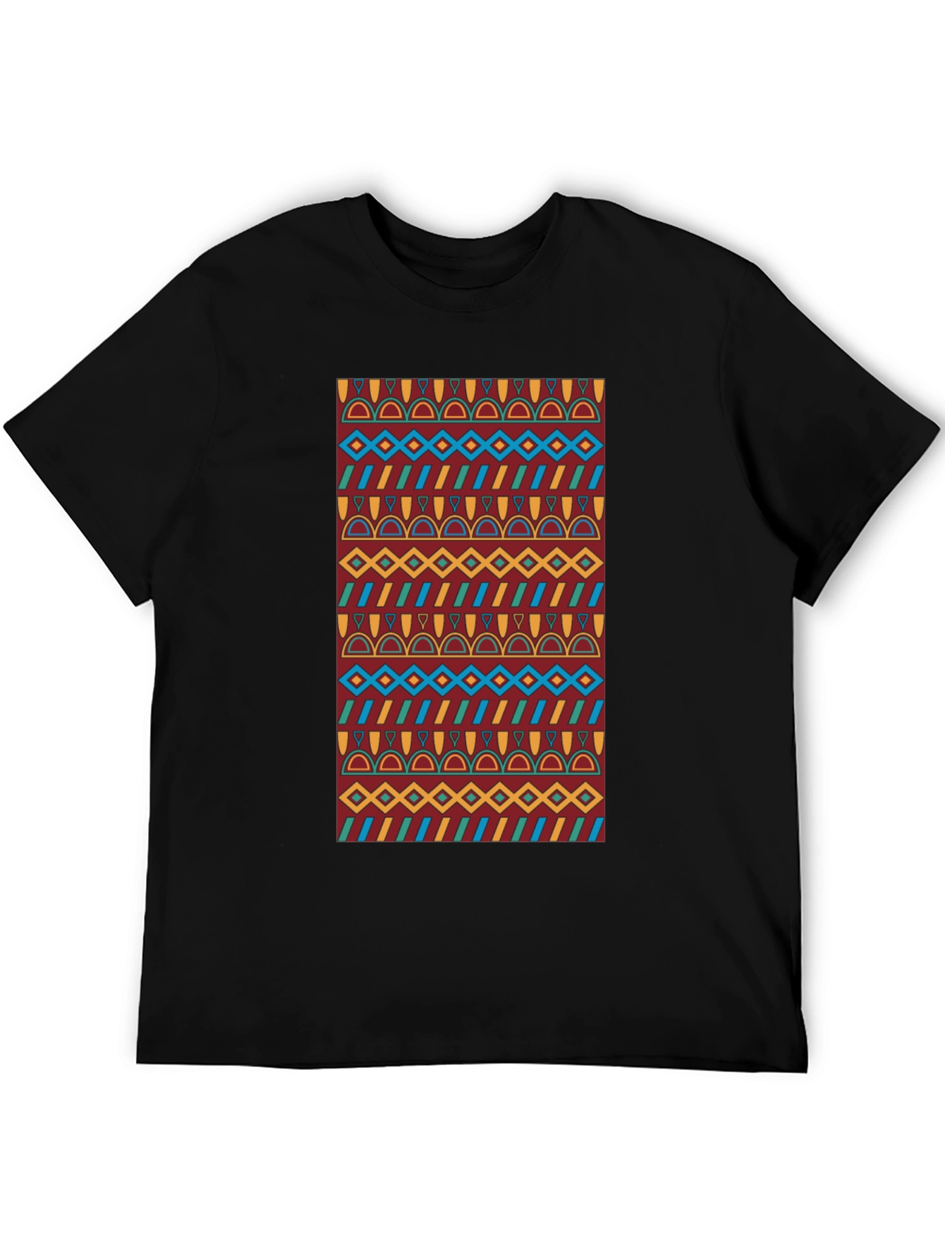 Patterned Graphic Print Tee - Casual Style