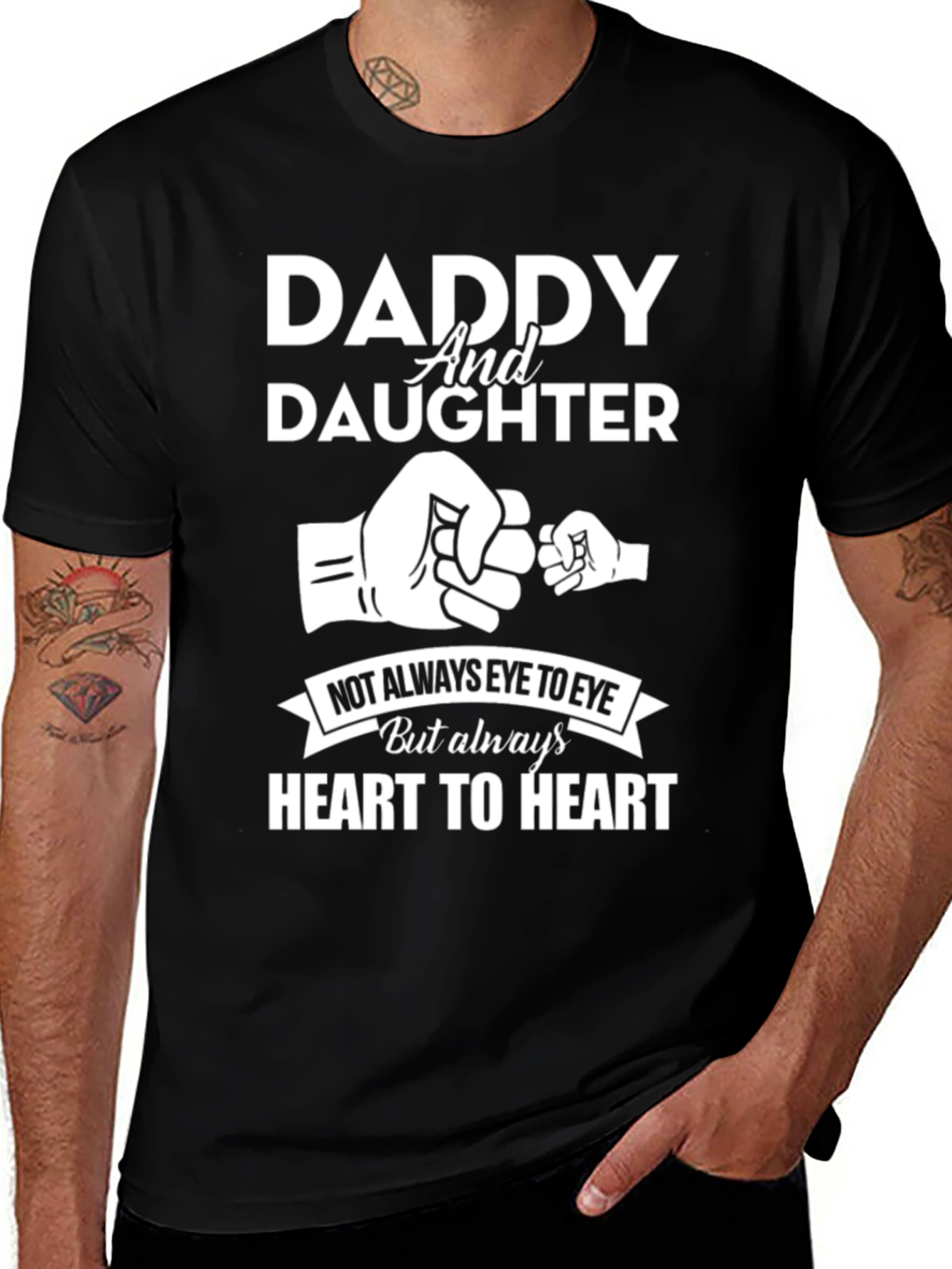 Daddy & Daughter Fist Bump Graphic T-Shirt