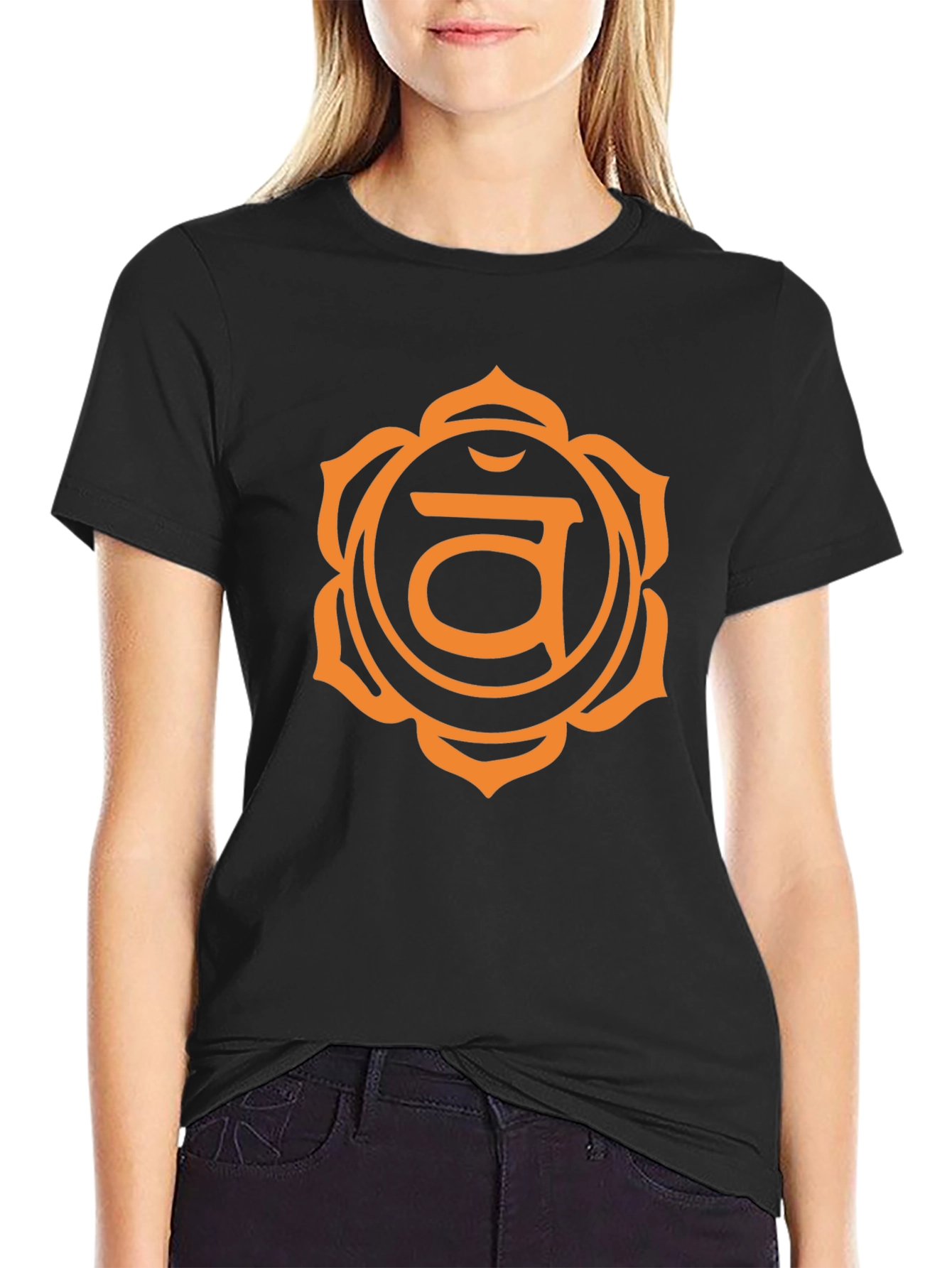 Root Chakra Graphic Tee - Black Cotton T-Shirt