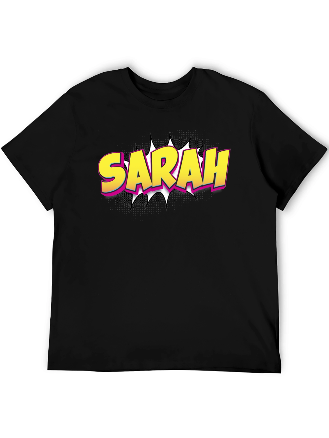 Sarah Comic Style Black T-Shirt