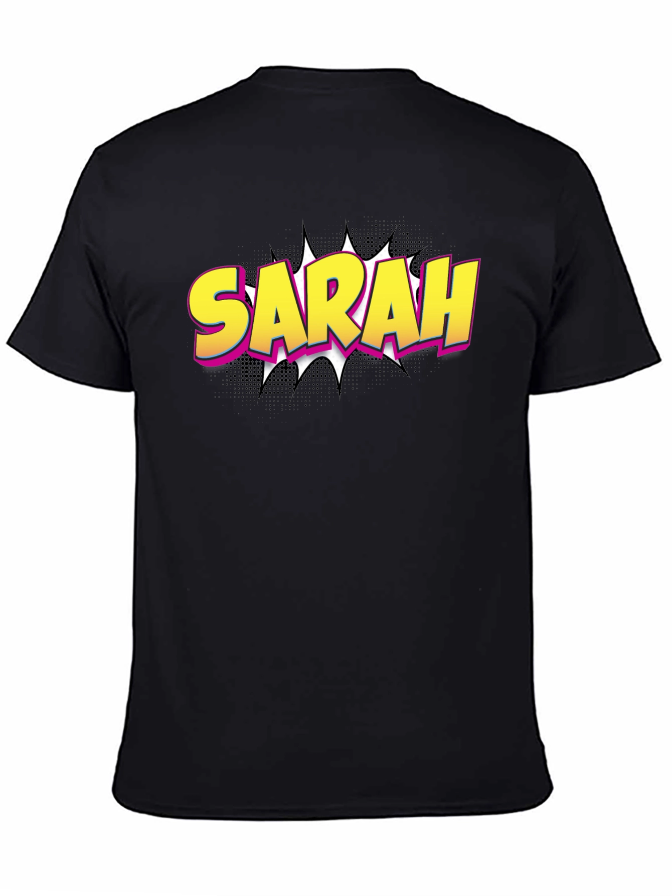 Sarah Comic Style Black T-Shirt