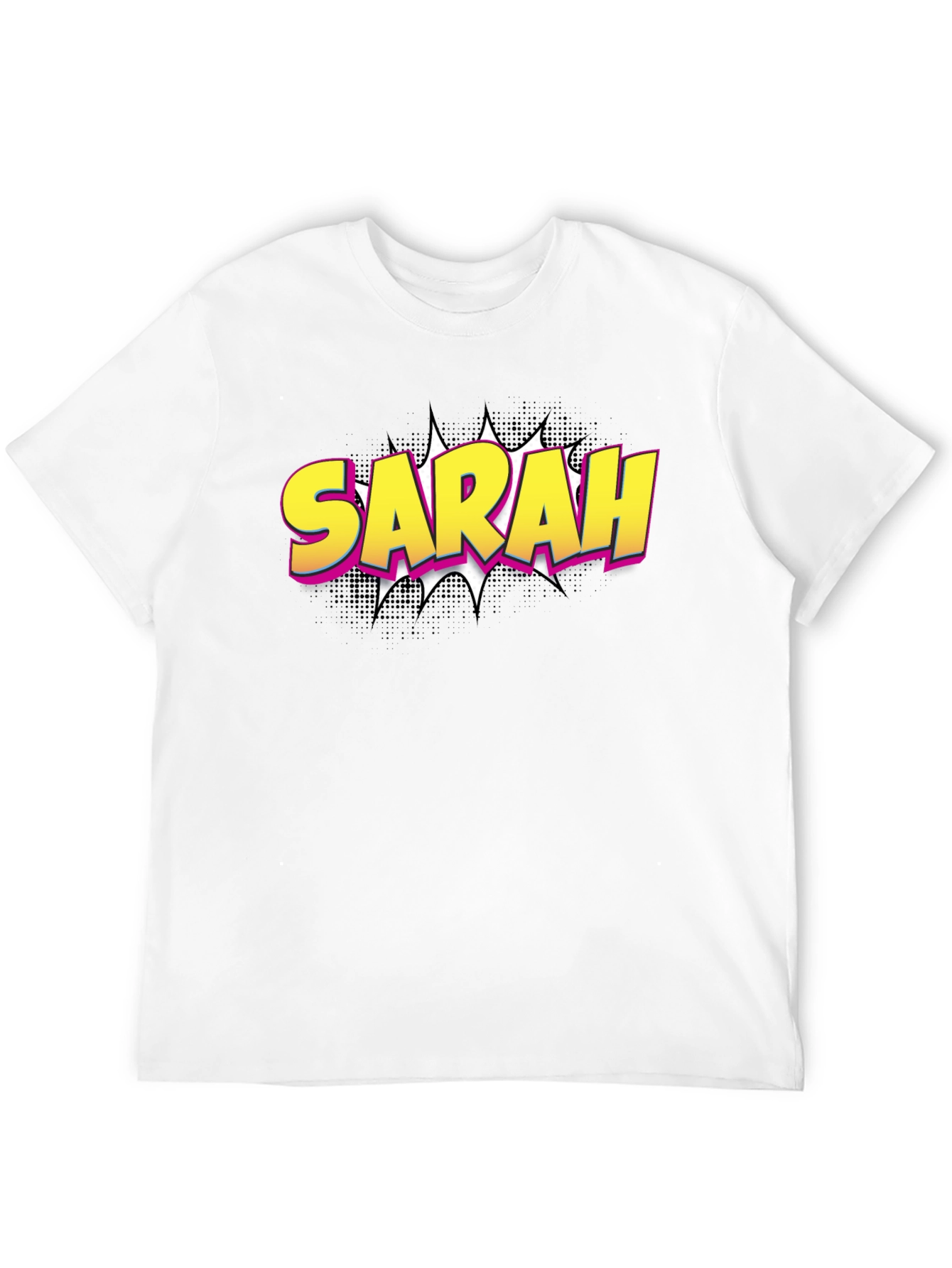 Sarah Comic Style Black T-Shirt