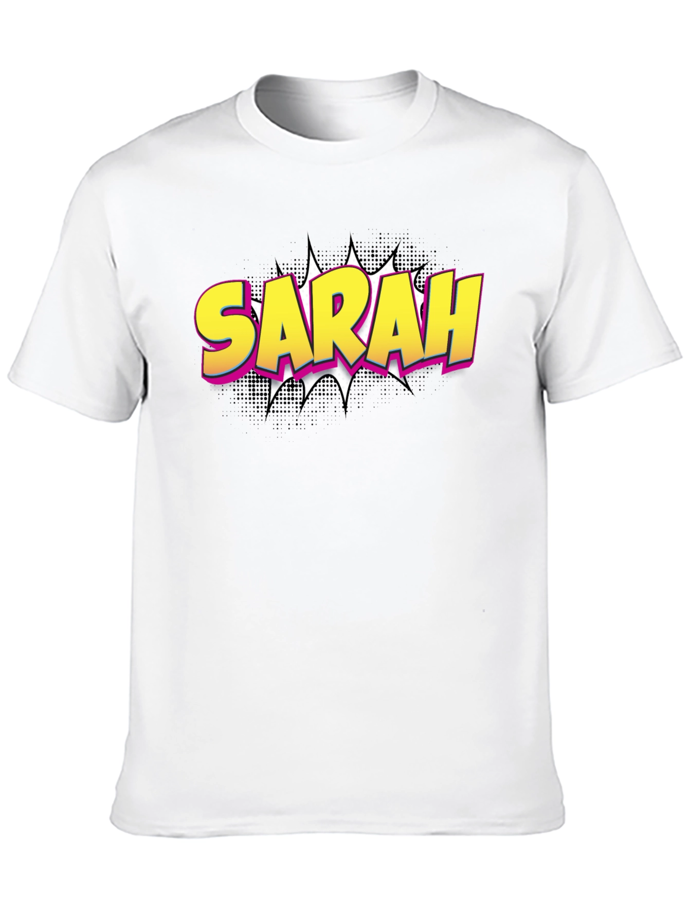Sarah Comic Style Black T-Shirt