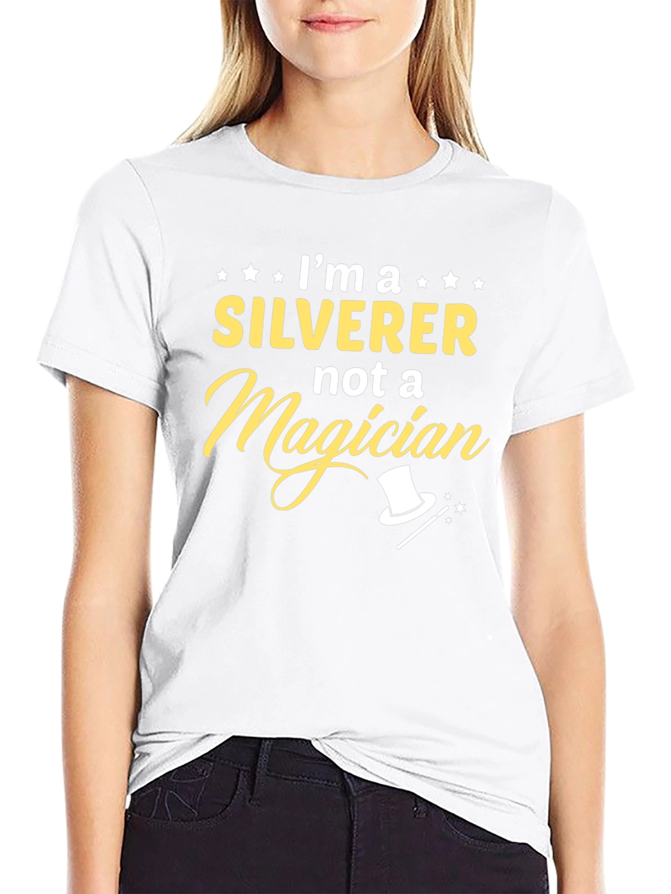 SILVERER not a Magician Black Graphic Tee