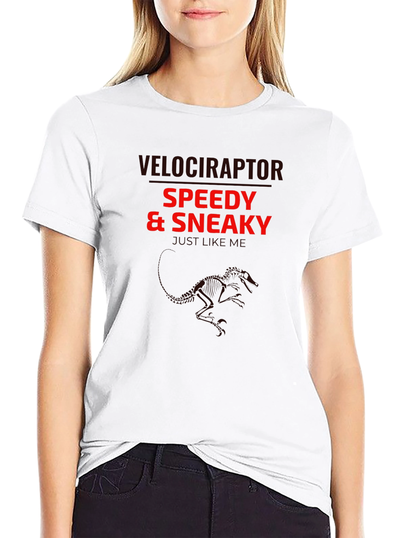 Velociraptor Speedy & Sneaky Black T-Shirt