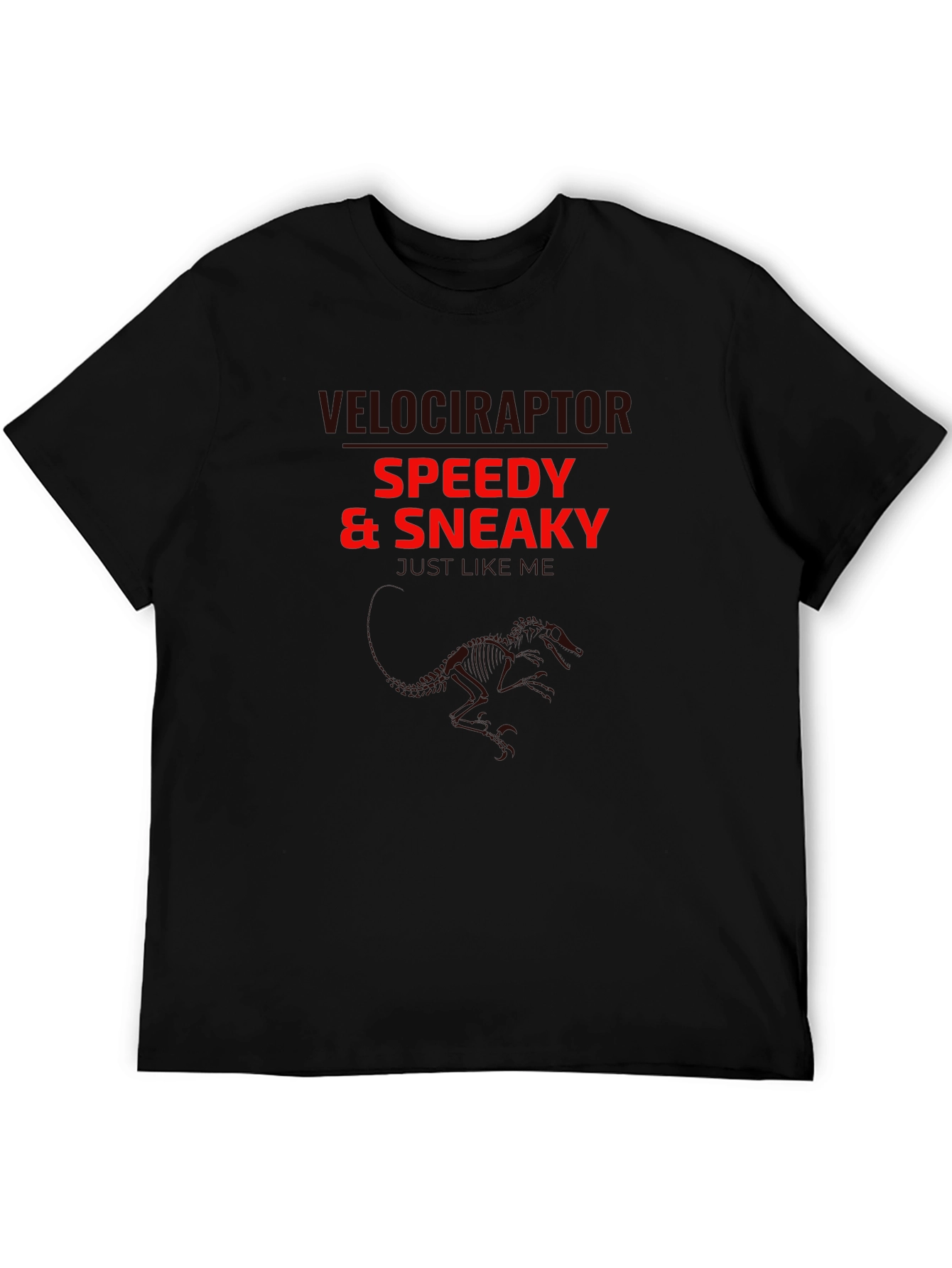 Velociraptor Speedy & Sneaky Black T-Shirt
