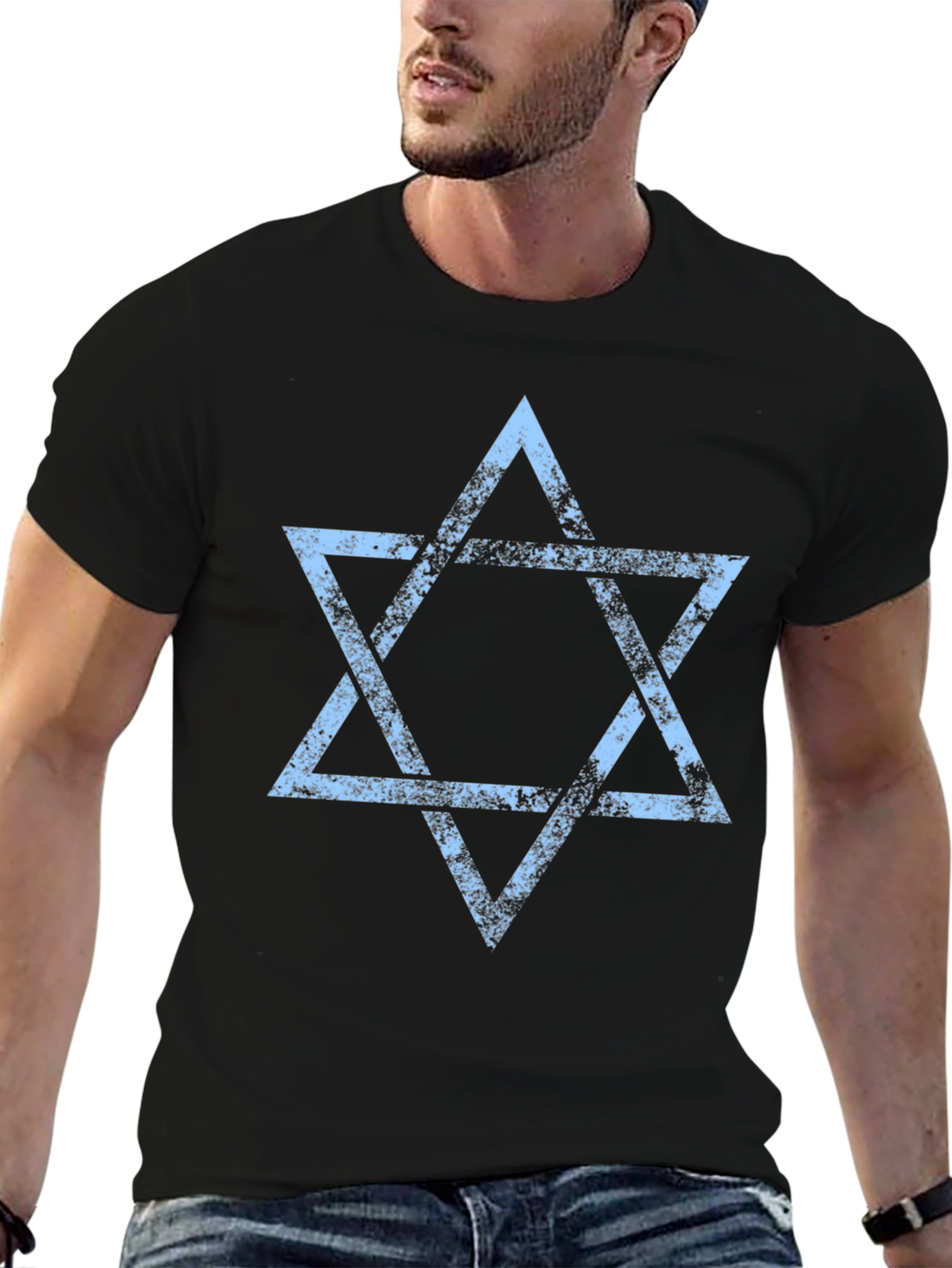 Star of David Graphic T-Shirt - Black