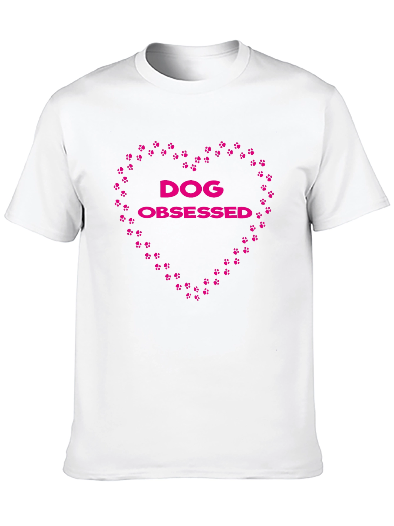 Dog Obsessed Paw Print Heart Graphic Tee