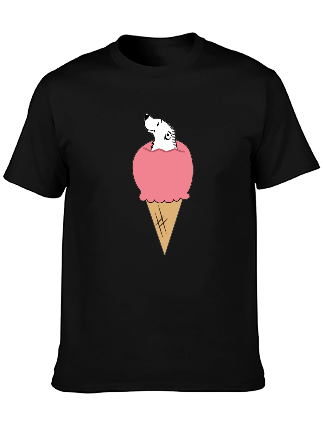 Ice Cream Cone Bear T-Shirt - Novelty Graphic Tee