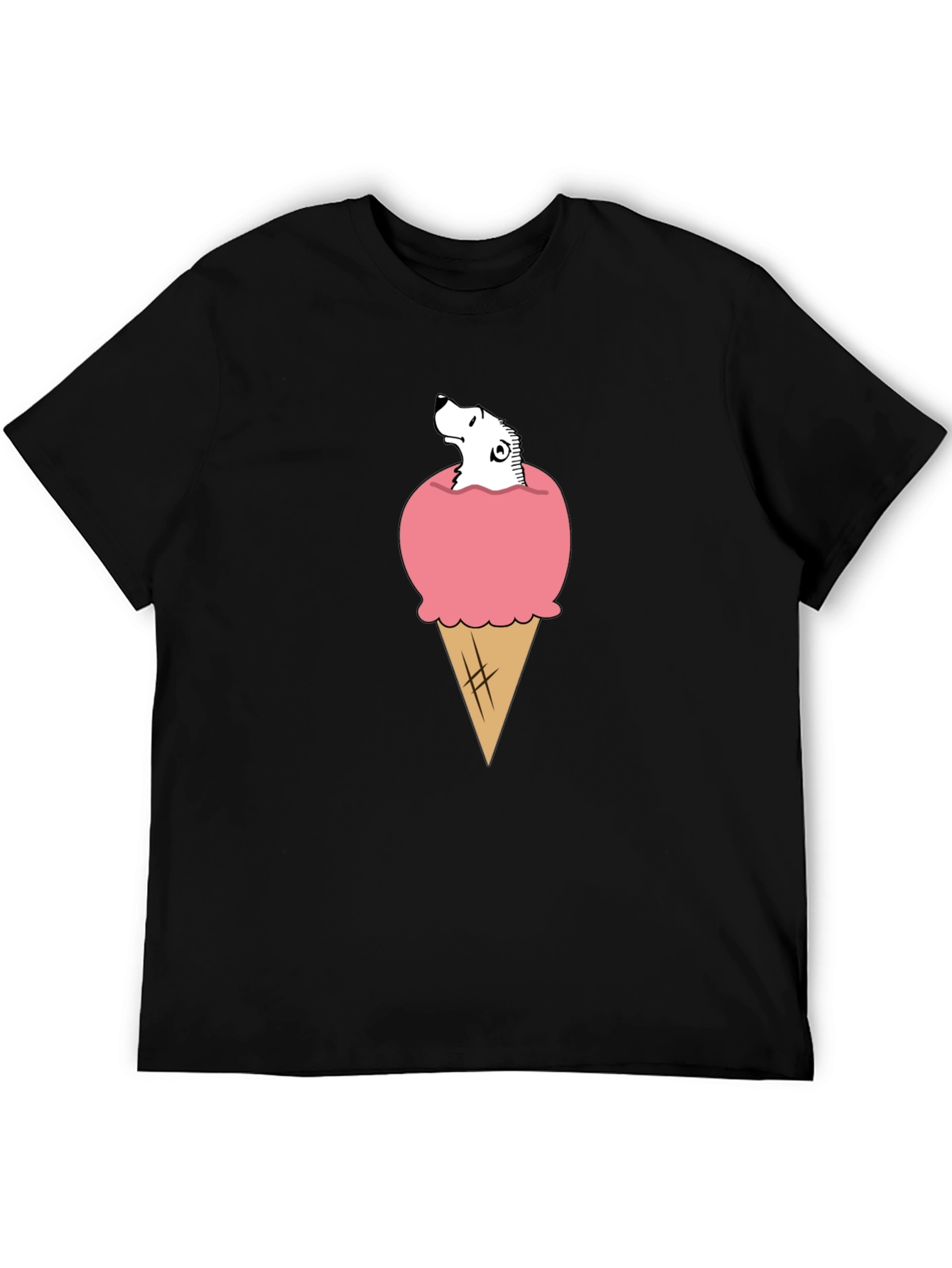 Ice Cream Cone Bear T-Shirt - Novelty Graphic Tee