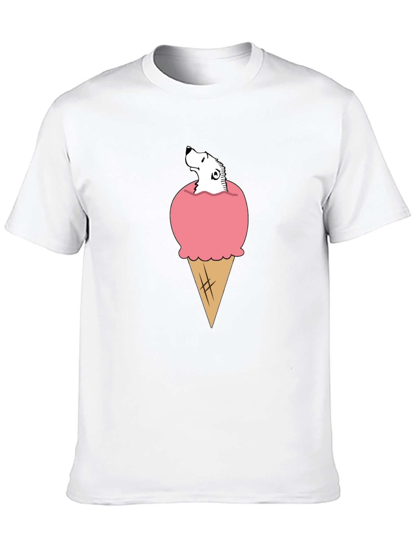 Ice Cream Cone Bear T-Shirt - Novelty Graphic Tee