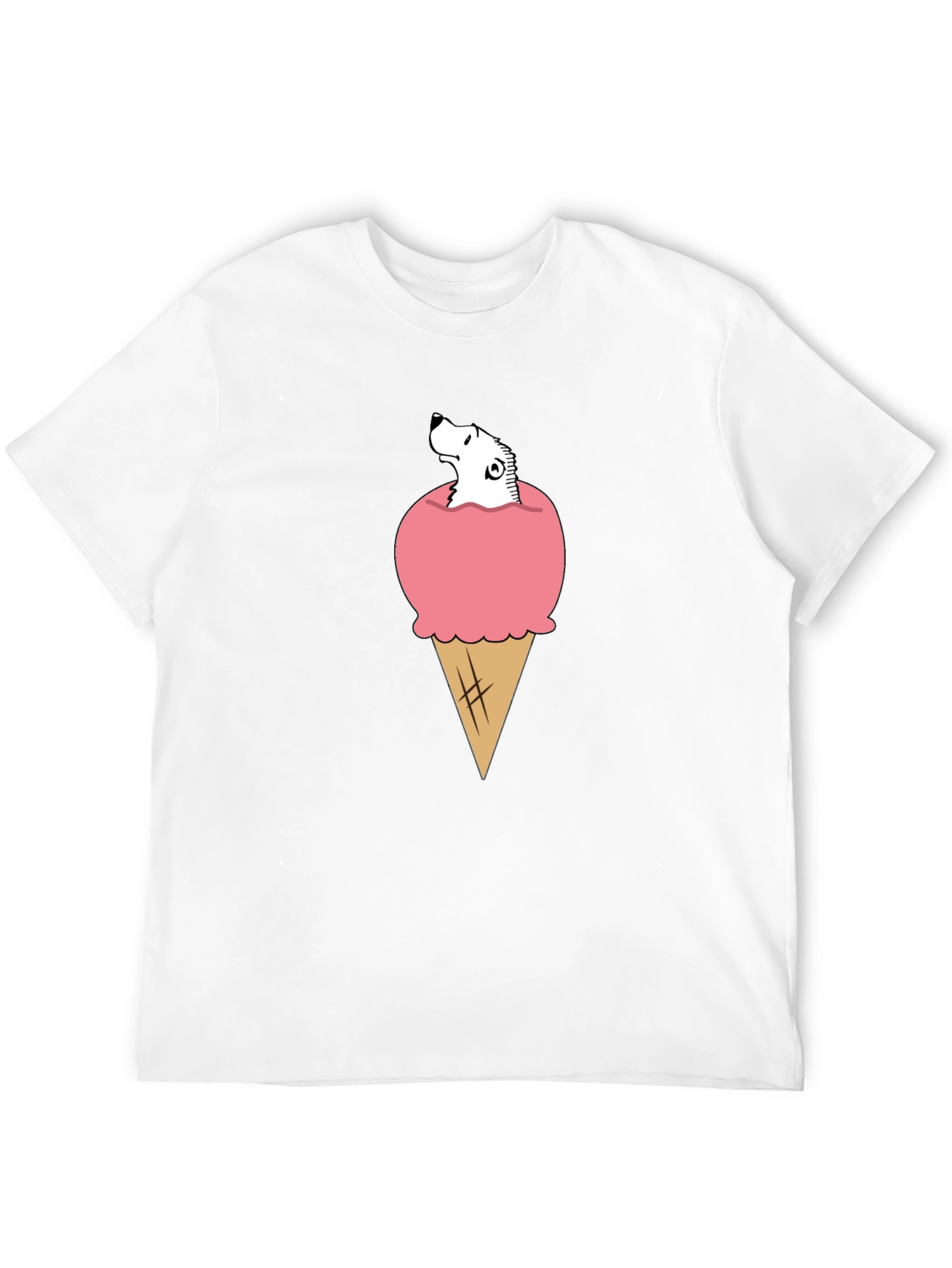 Ice Cream Cone Bear T-Shirt - Novelty Graphic Tee
