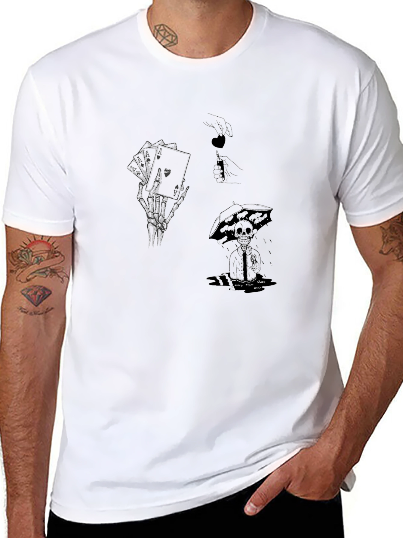 Graphic Tee - Skeleton Hand & Cards