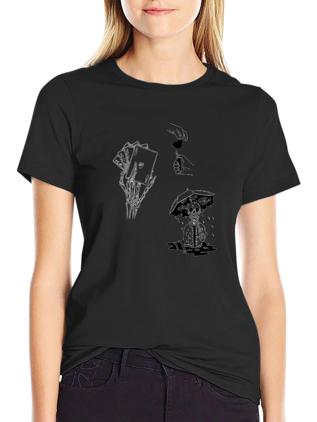 Graphic Tee - Skeleton Hand & Cards