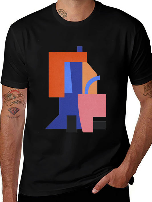 Abstract Geometric Art Black T-Shirt