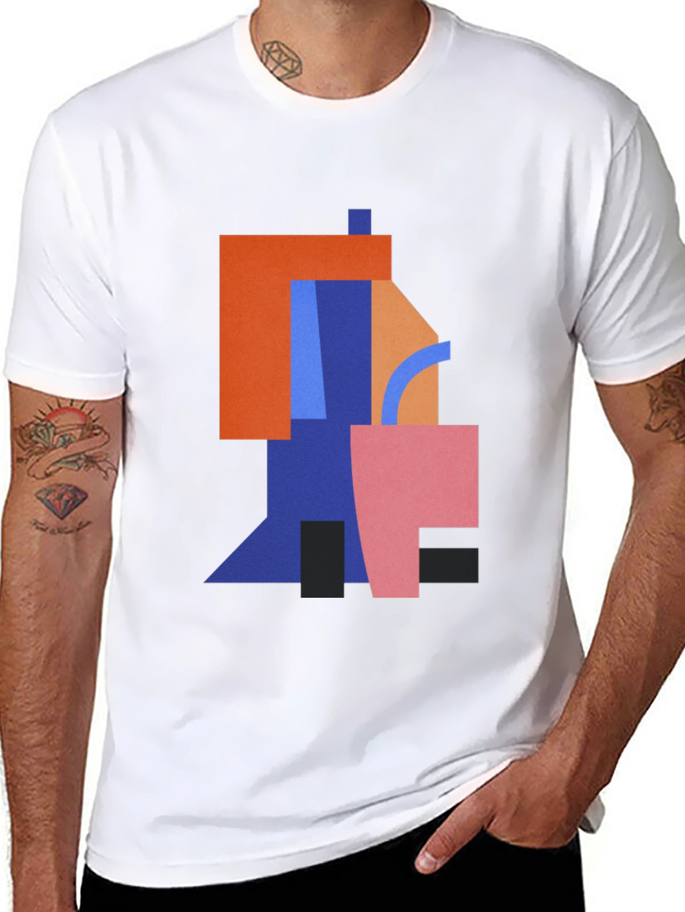 Abstract Geometric Art Black T-Shirt
