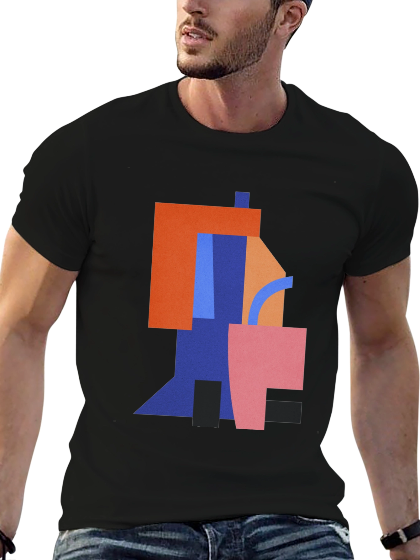 Abstract Geometric Art Black T-Shirt