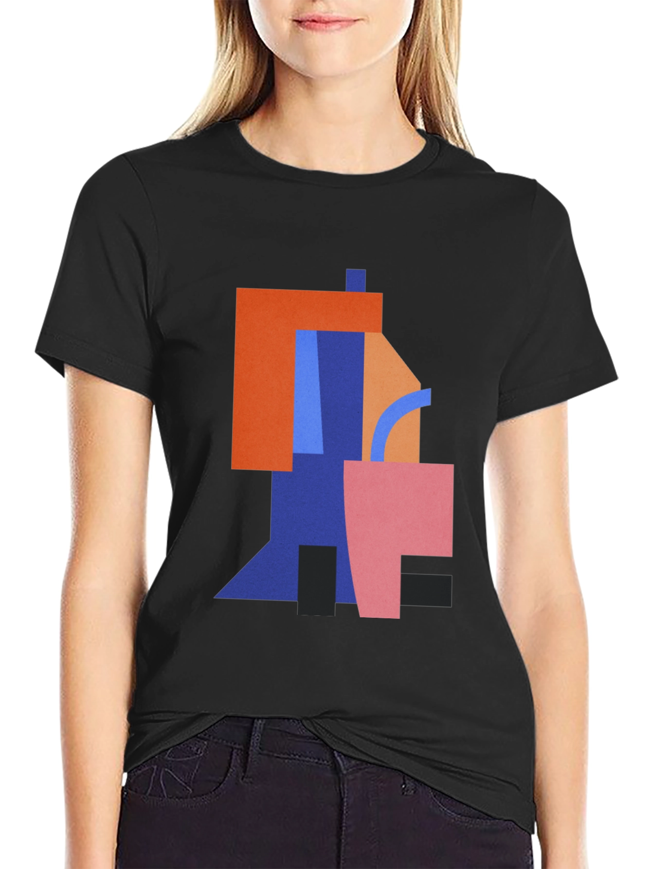Abstract Geometric Art Black T-Shirt