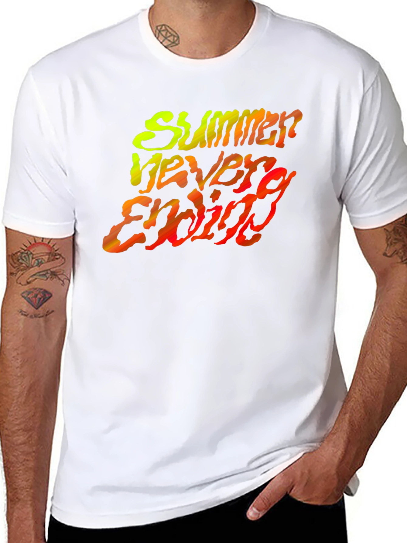 Summer Never Ending Black Graphic Tee
