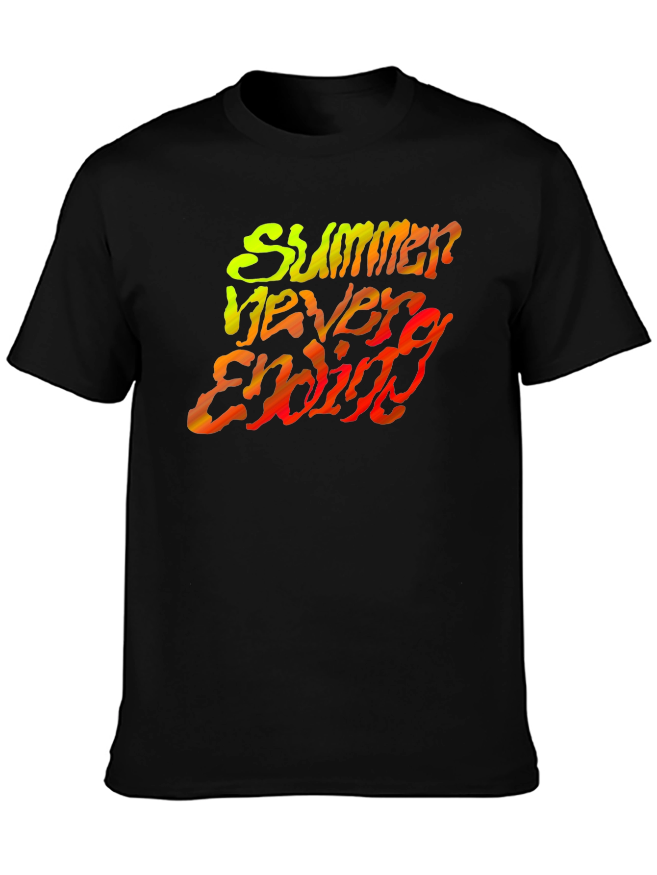 Summer Never Ending Black Graphic Tee