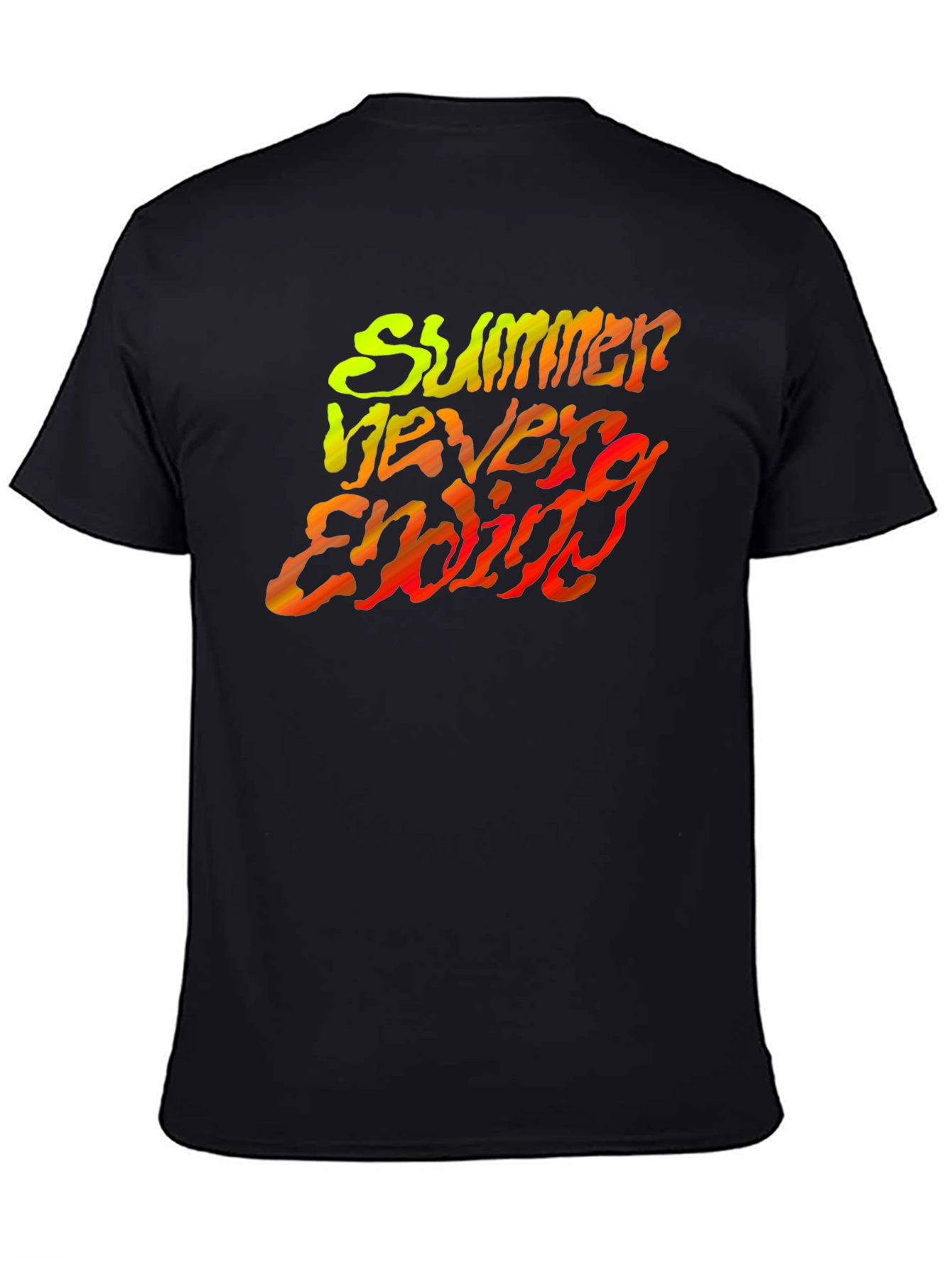 Summer Never Ending Black Graphic Tee