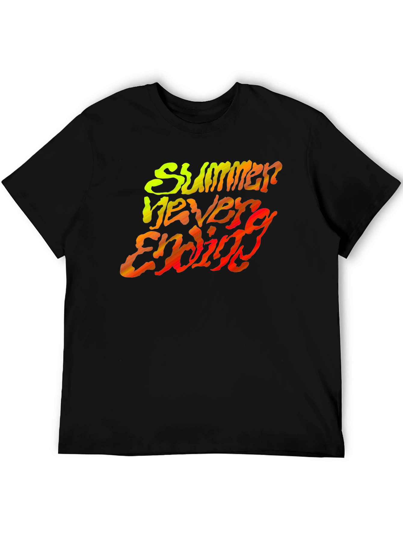 Summer Never Ending Black Graphic Tee
