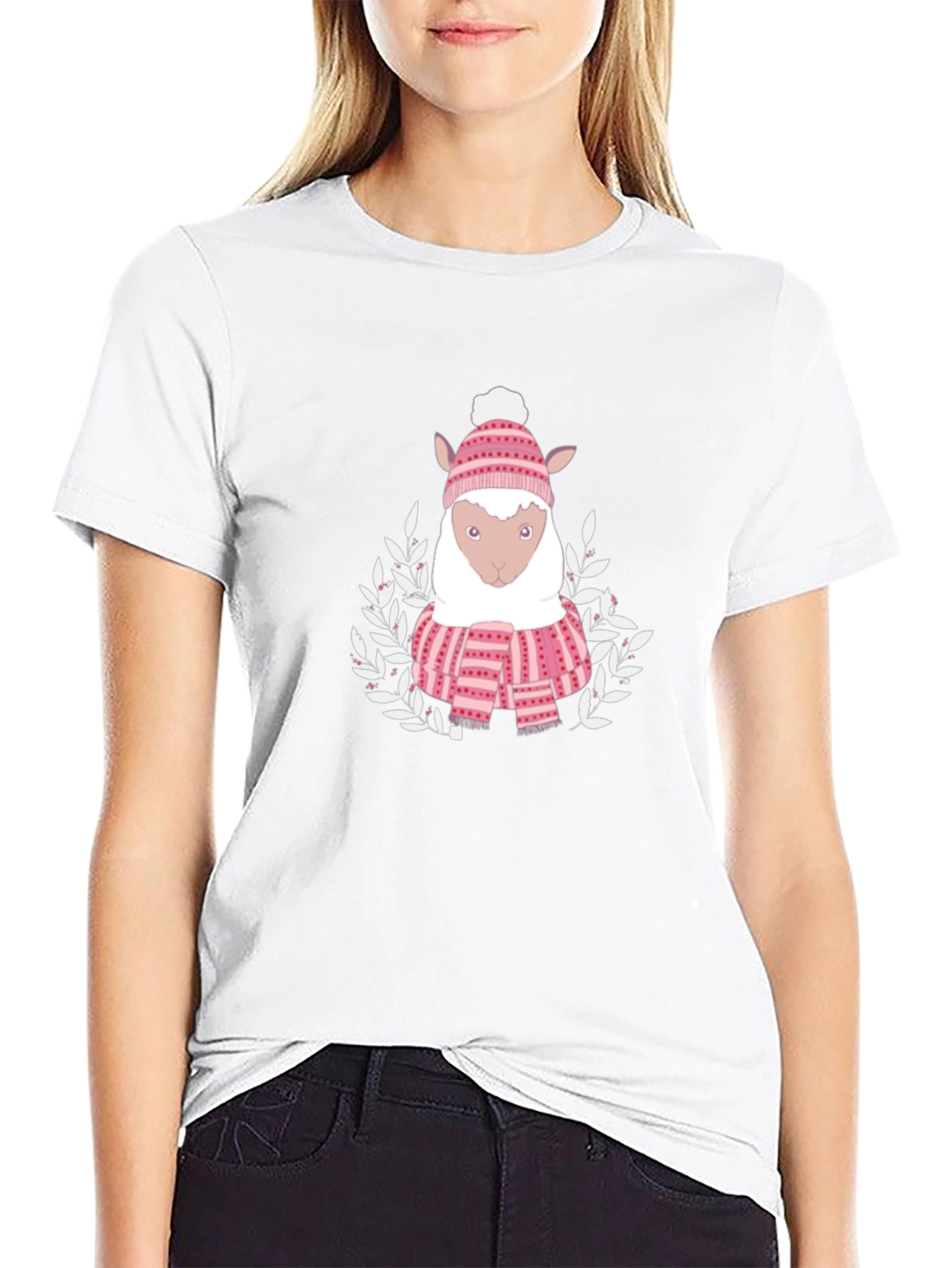 Cute Sheep in Winter Gear T-Shirt